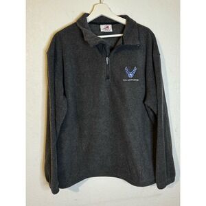American Excellence Men's Airforce 1/4 Zip Fleece PT Top Size Large‎ Gray